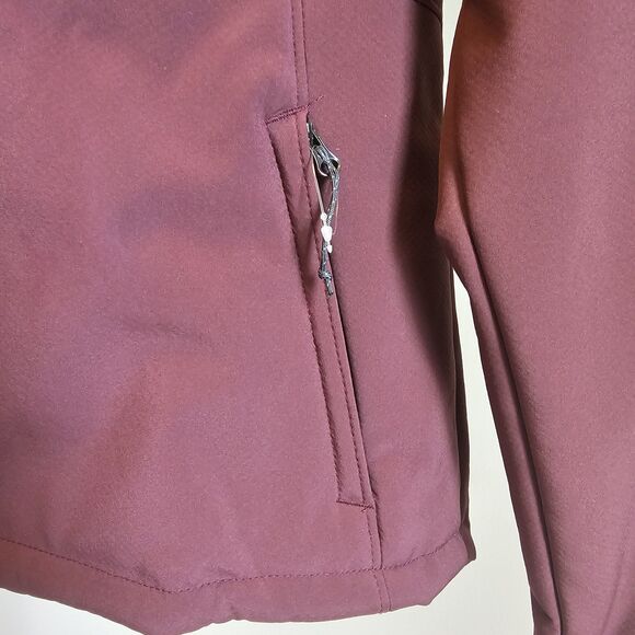 Columbia Omni-Wind Softshell Fleece Lined Maroon Jacket Coat Hood Womens XL New - Picture 4 of 10